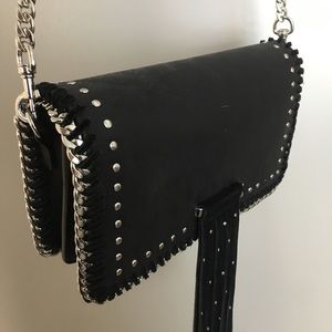 ANNA SUI shoulder mini bag with fringe detail
